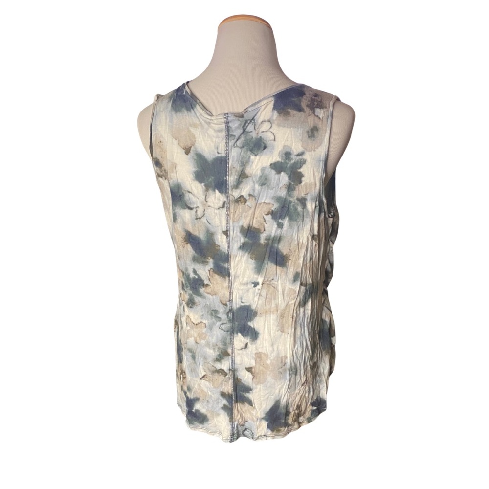 Simply Vera Vera Wang Sleeveless Floral Ruched Top L - Picture 3 of 8